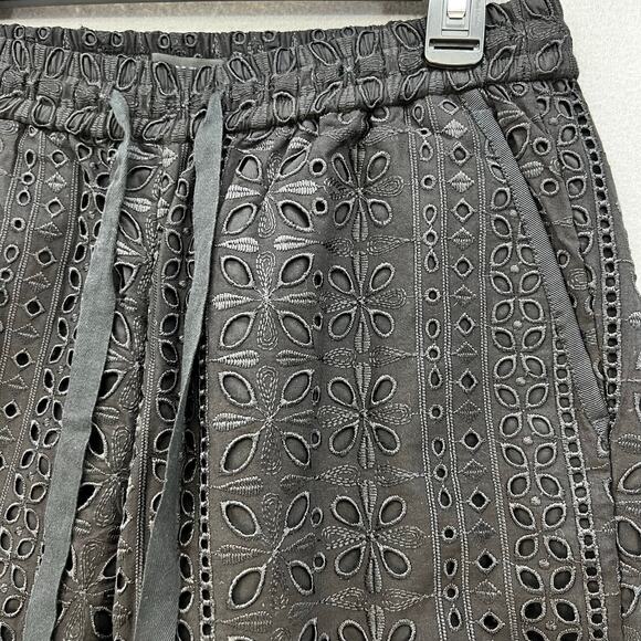 J. Crew Pants Women's 4 Black Pull-On Easy Pant in Eyelet Cocktail Business NWT - Picture 2 of 14